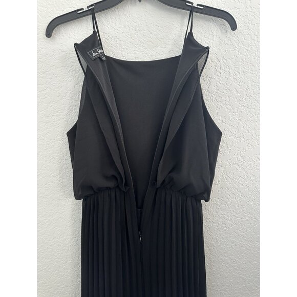 Sam Edelman Womens Midi Dress 4 Black Chiffon Pleated Going Out Goth Witchy READ - Picture 7 of 16
